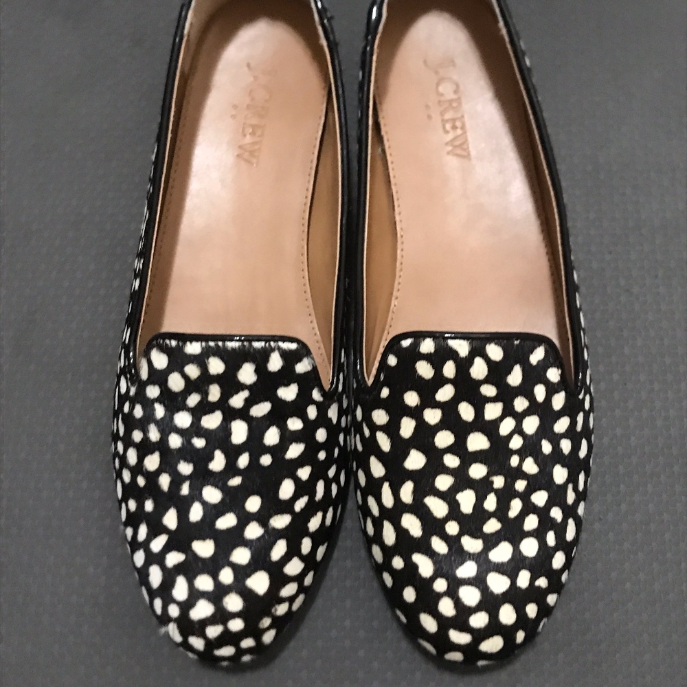 J Crew calf hair loafers